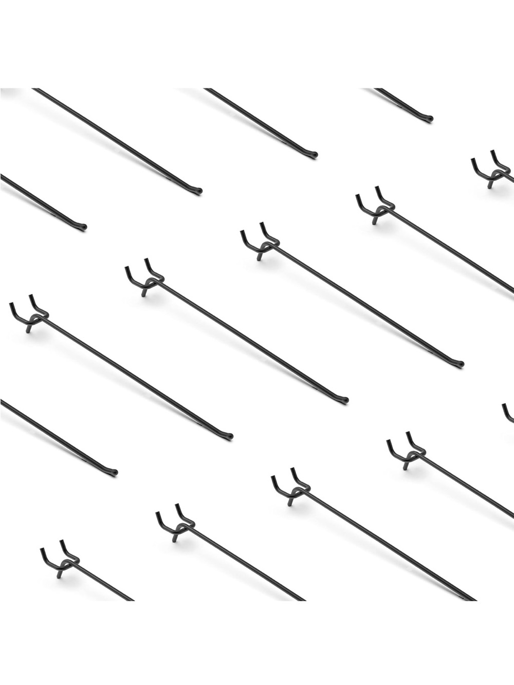 New Open Box HUHOLE 25 Pack Black Pegboard Hooks 10 Inch – Heavy Duty Metal